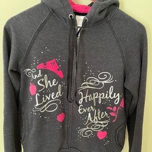 Disney Store Gray and Pink Princess Women’s Hoodie EUC Size S